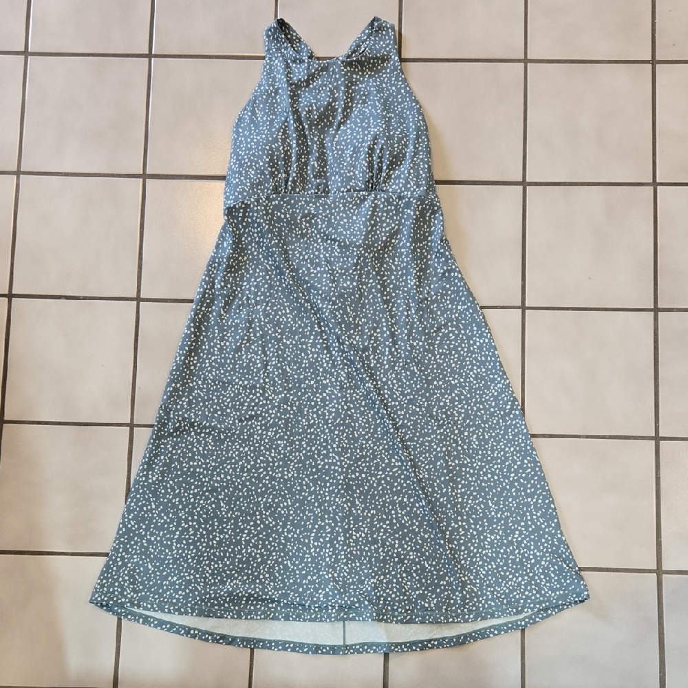 Prana Blue Sleeveless Halter Sundress